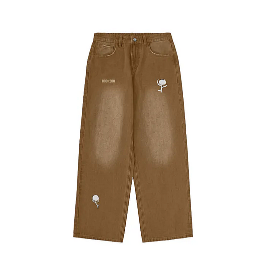 BROWN WASHED PANTS