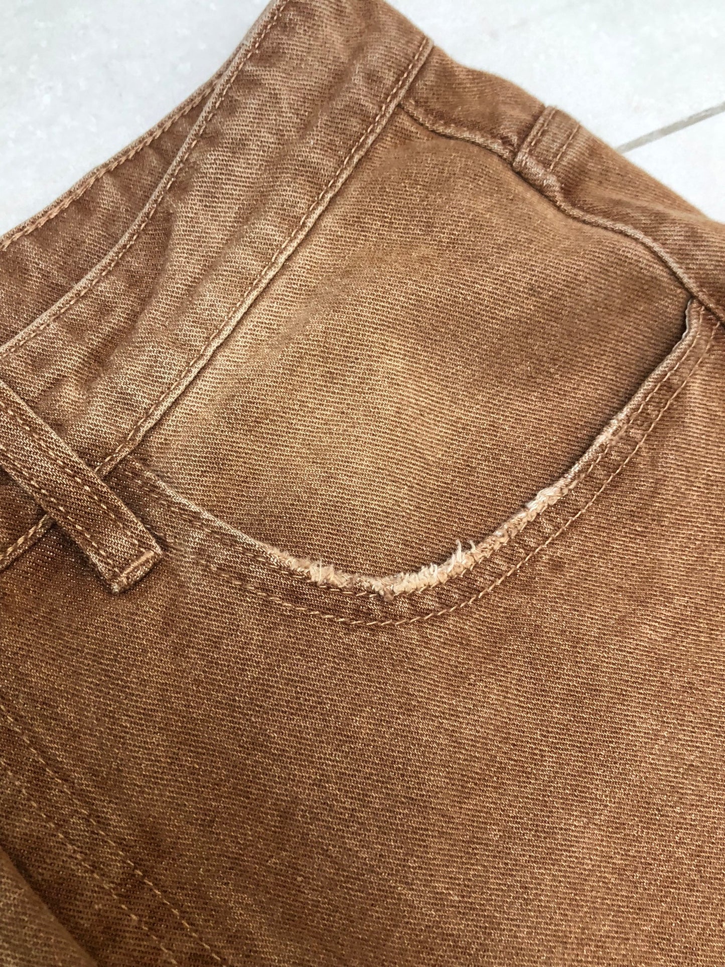 BROWN WASHED PANTS